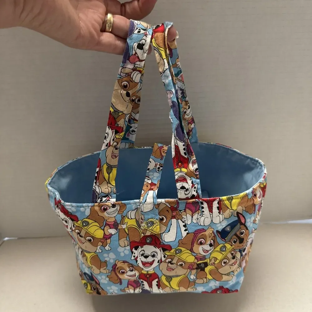 Handmade Homemade Lined Mini Tote Bag/Gift Bag Blue Paw Patrol Print Dog Bag